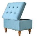 Upholstered Ottoman With Storage And Rivet Trim