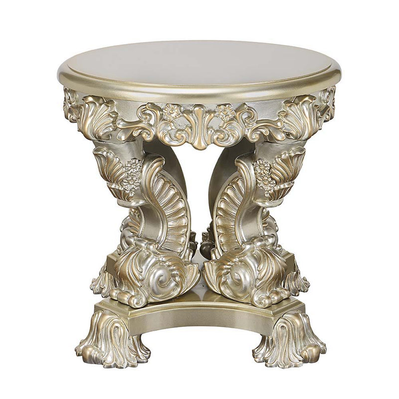 Sorina - End Table - Antique Gold Finish - 28" - Atlantic Fine Furniture Inc