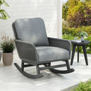 Contemporary Minimalist Wicker Rocking Chair With Soft Polyester Cushions