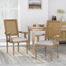 Elegant French Country Style Dining Chair With Cane Backrest