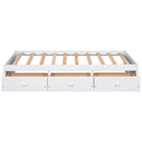 Twin Size Platform Storage Bed With 3 Drawers - White