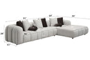 Manilla - Sectional Sofa With 8 Pillows - Ivory White