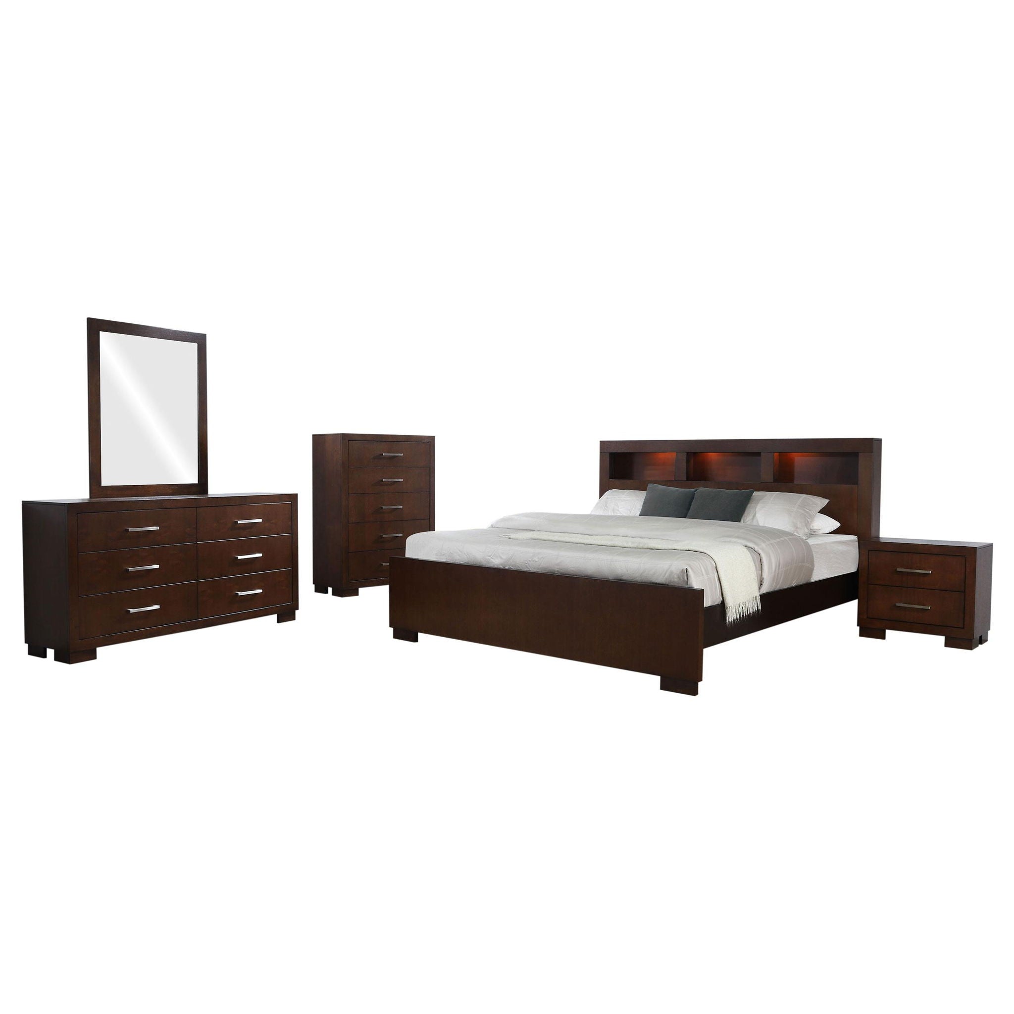 Jessica 5-piece California King Bedroom Set Cappuccino