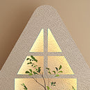 Adjustable 3 Color LED Sandstone Wall Decor With Simulated Plants, Glass Vase & Rabbit Statue - Light Coffee