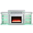 Noralie - Fireplace - Mirrored & Faux Diamonds - Atlantic Fine Furniture Inc