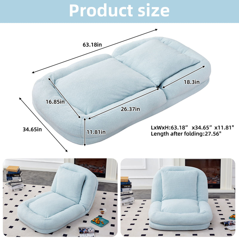 Contemporary Folding Sofa Chair With 5 Adjustable Positions For Gaming, Meditation, And Relaxation