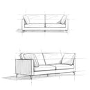 Ava - Mid Century Sofa, Upholstered