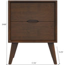 Alexandra - Night Stand With 2 Drawers - Walnut Brown