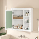 Bathroom Medicine Cabinet With Mirror, Wall Mounted Mirror Cabinet With Storage Organizer, Over The Toilet Storage White Storage Cabinet For Bathroom - White