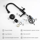 3 In 1 Kitchen Faucet With Press Type Glass Rinser, High Arc Pull Down Sprayer