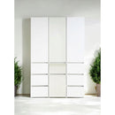 Elise - Slim Modular Wood Closet Cabinet With Drawers In Durable Melamine And Wood 71" Height - White