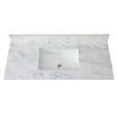Elegant Sintered Stone Bathroom Vanity Top With Rectangular Undermount Ceramic Sink