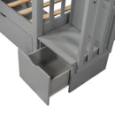 Bunk Bed With Shelves And 6 Storage Drawers