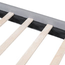 Platform Bed With Thick, Stylish Stripe Decorated Bedboard And Elegant Leg