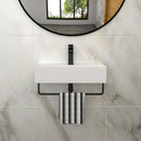 Wall Mounted Rectangular Bathroom Sink With Towel Bar