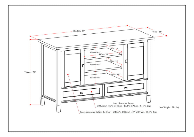 Warm Shaker - TV Media Stand Handcrafted