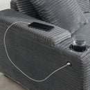 Convertible L Shaped Sectional Corner Couch With Armrest Storage Cup Holders USB Charger, Irregular Corner Oversized Comfy Modular Sofa