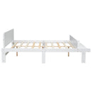 Full Bed with Footboard Bench,White