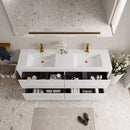 Bathin Freestanding Bathroom Vanity With Double Sinks, Bathroom Storage Vanity Cabinet With Stone Resin Countertop And Soft Close Drawers