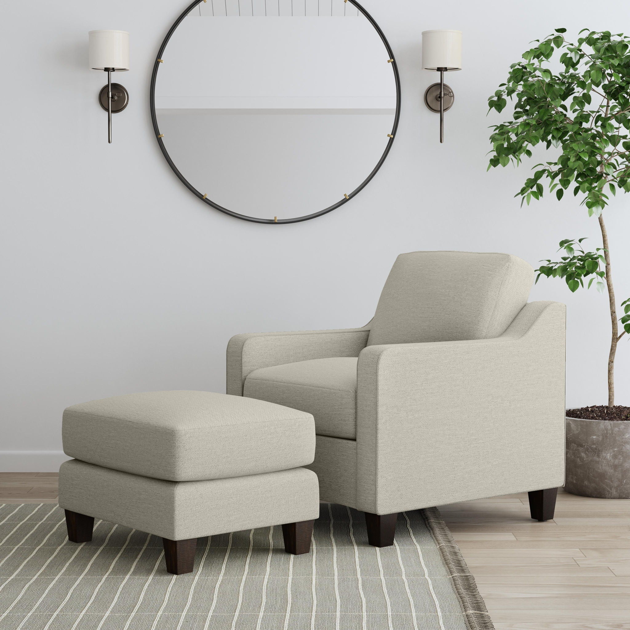 Drew - Fabric Ottoman