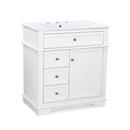Freestanding Bathroom Vanity With Sink, Soft Closing Door, Tip Out Drawer