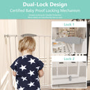 Pressure Mounted Baby Gate For Stairs - White