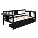 Twin size Daybed with Two Drawers, Wood Slat Support, Espresso