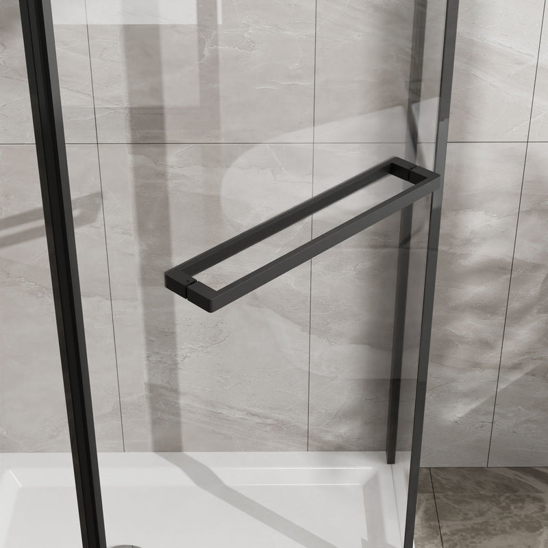 Goodyo - Neo Angle Frameless Shower Door With Acrylic Base Combo