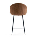 Modern Style Counter Height Bar Stools, With Comfortable Upholstery, Durable Metal Legs Ensure Stability - Brown