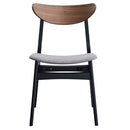 Rebi - Side Chair Set of 2) - Gray Linen, Walnut & Black