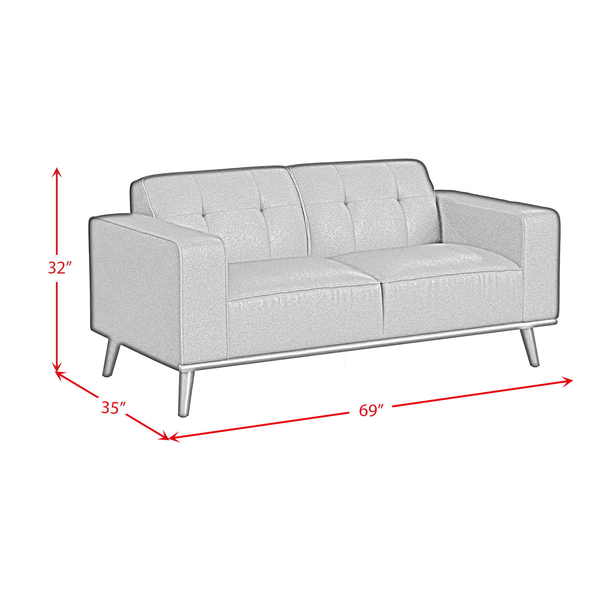 Destiny Loveseat With Wood Front in Dark Brown by Elements International, view 11