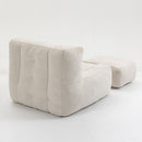 Modern Indoor Fluffy Bean Bag Chair With Memory Foam And Ottoman, Super Soft