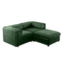 Contemporary Elegant White Chenille Sofa With Storage And Ottoman