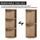 Modern Wall Mounted Bathroom Vanity With Ceramic Sink And Storage Rack, 2 Soft Close Drawers