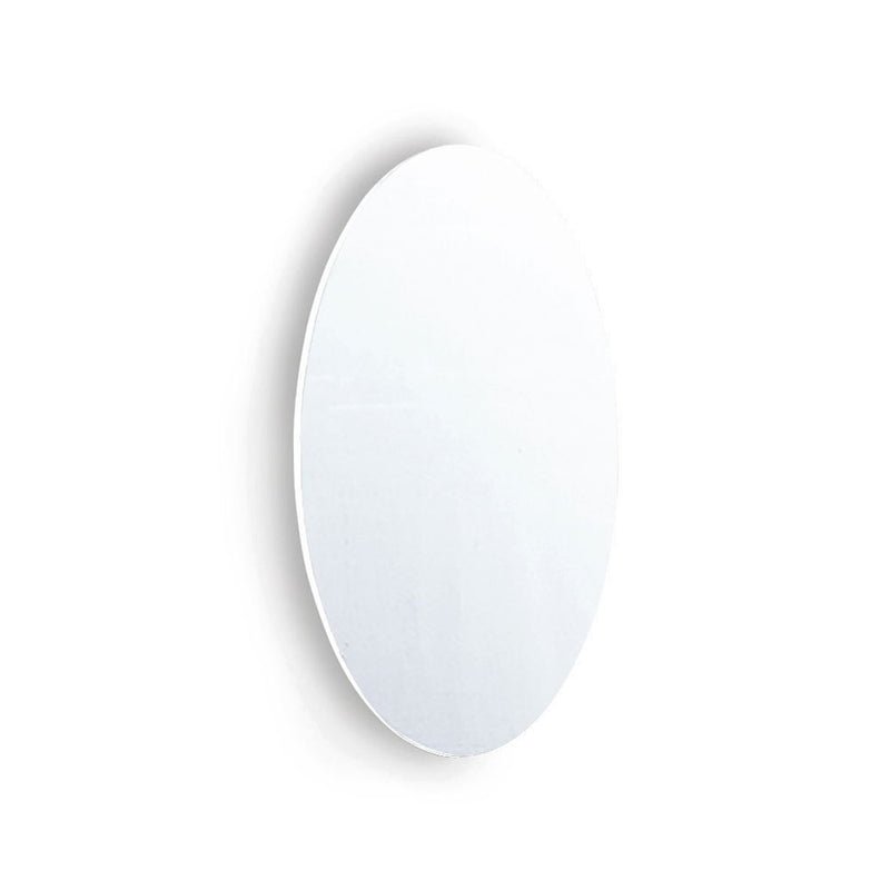 Frameless Beveled Wall Mounted Bathroom Mirror, Hd Makeup Mirror, Round Mirror - White