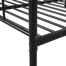 Full Size Metal Daybed with Twin Size Adjustable Trundle, Portable Folding Trundle, Black(OLD SKU:MF293736AAB)