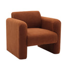 Modern Accent Chair Lambskin Sherpa Fabric Upholstered Comfy With Pillow
