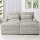 Loveseat Sofa Sectional Convertible With Storage And USB Ports - Gray