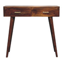 T Bar Console Table, 2 Drawers - Chestnut