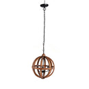 4 Light Wood Chandelier, Hanging Light Fixture With Adjustable Chain For Kitchen, Bulb Not Included - Brown