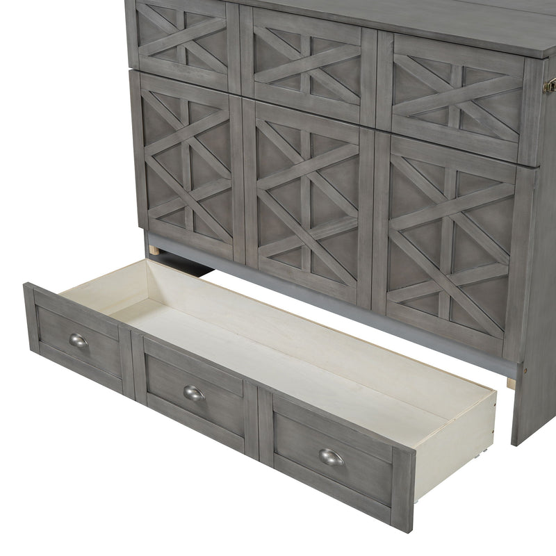 Murphy Bed With Large Drawers And USB Ports