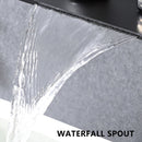 Modern Stainless Steel Waterfall Bathroom Sink Faucet With Single Handle Wall Mount