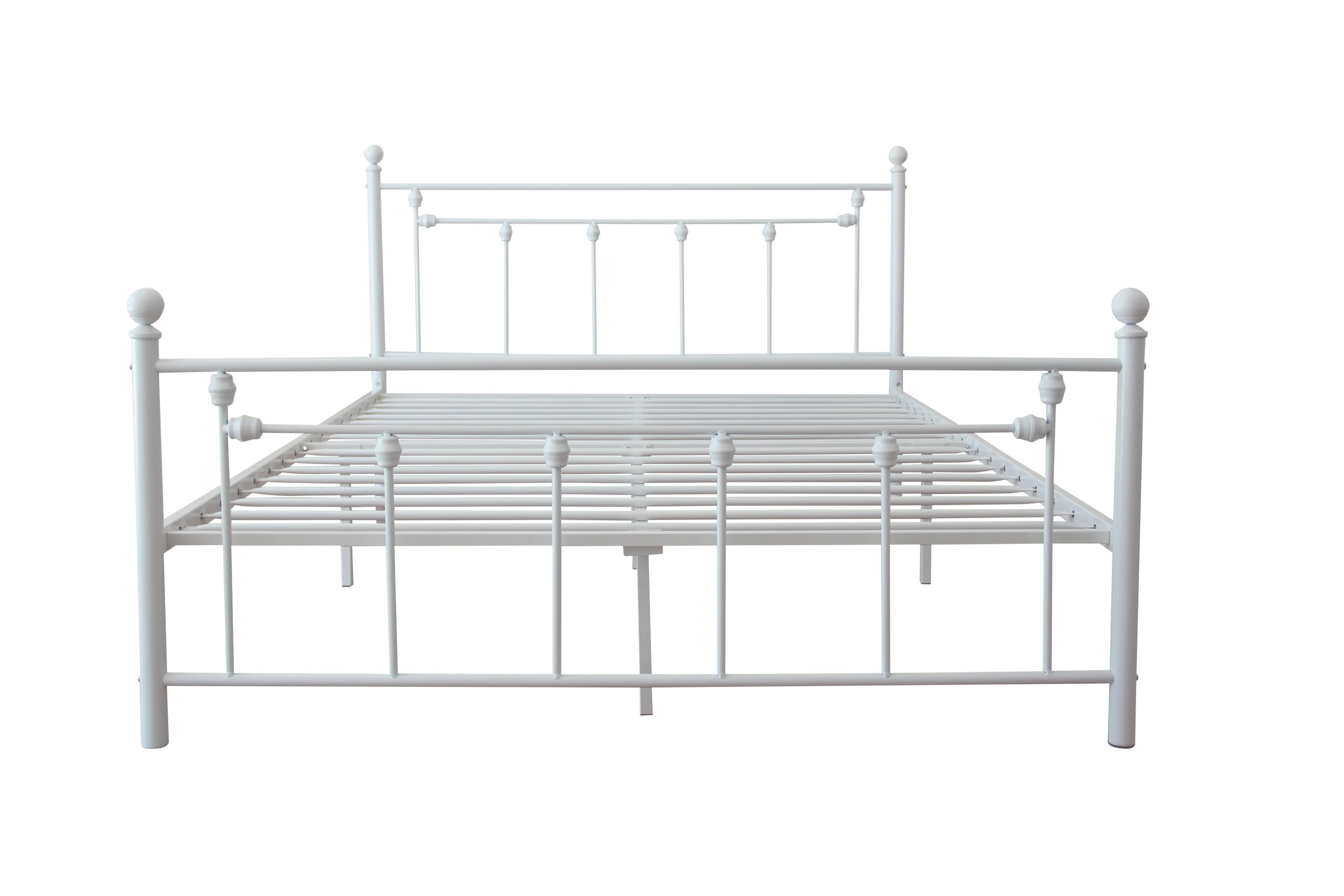 Queen Size Metal Bed Frame with Headboard and Footboard (White) - Atlantic Fine Furniture Melbourne FL