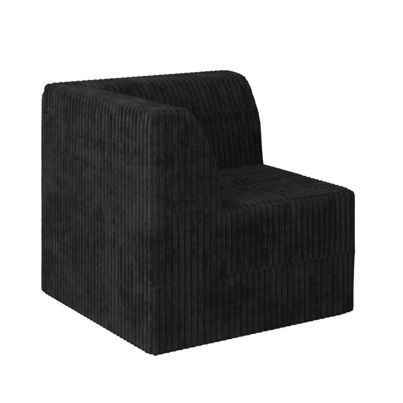 Modern Minimalist L Shape Modular Sectional Sofa, Sleeper Corduroy Couch