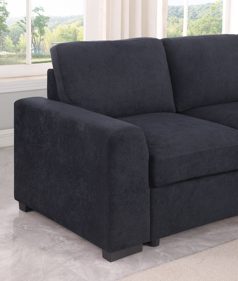 Selene II - 117.5"W Dark Gray Woven Fabric Sleeper Sectional Sofa With Right-Facing Storage Chaise