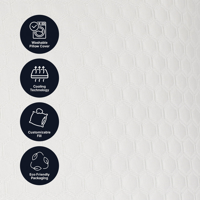 Ghostpillow Shredded - Customizable Soft Fluffy Gel Memory Foam & Siliconized Microfiber Pillow