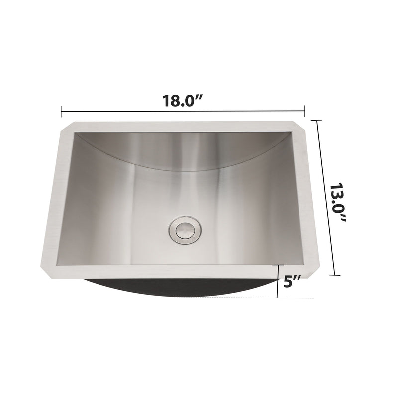 Undermount Bathroom Sink With Pop Up Drain, Durable Material, Easy Clean Nano Finish - Brushed Nickel