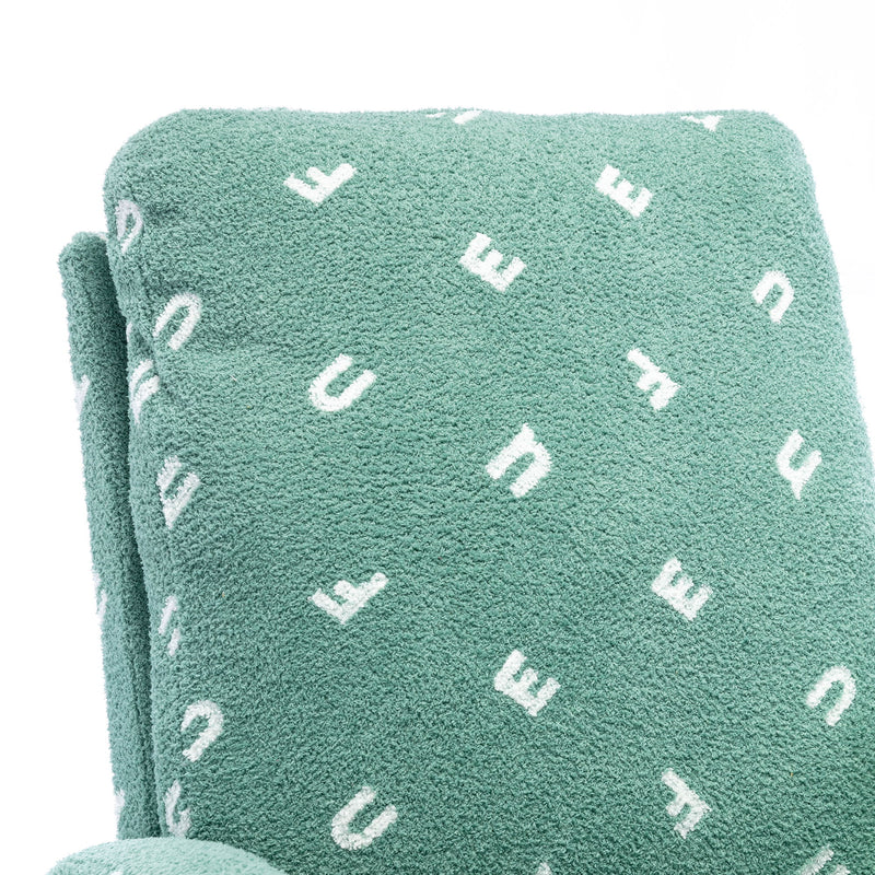 Modern Accent Rocker Armchair With Side Pocket, Upholstered High Back