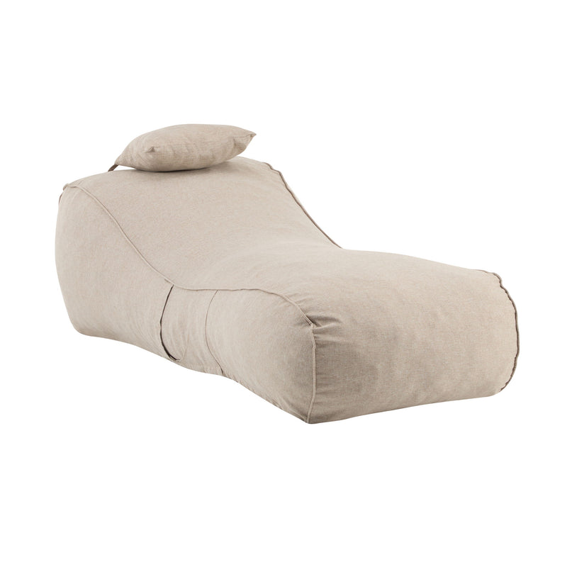 Lemoore - Outdoor Bean Bag Lounge Chair - Dark Beige
