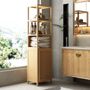 Storage Cabinet With Tall Linen Tower, Multifunctional For Bathroom